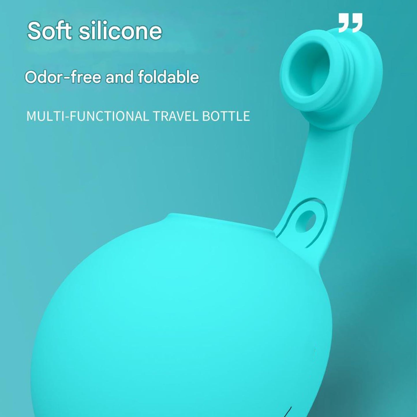 Outdoor 304 Stainless Steel Round Hanging Carabiner Folding Silicone Water Bottle - pawvon