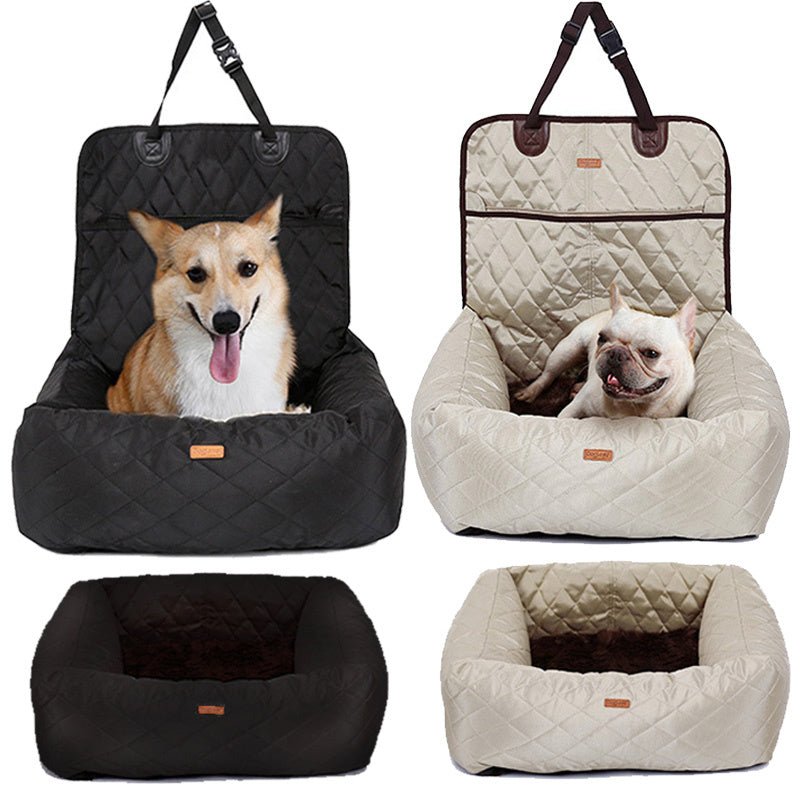 2-in-1 Dog Car Seat Pad & Foldable Travel Bed - pawvon