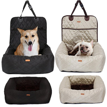 2-in-1 Dog Car Seat Pad & Foldable Travel Bed - pawvon