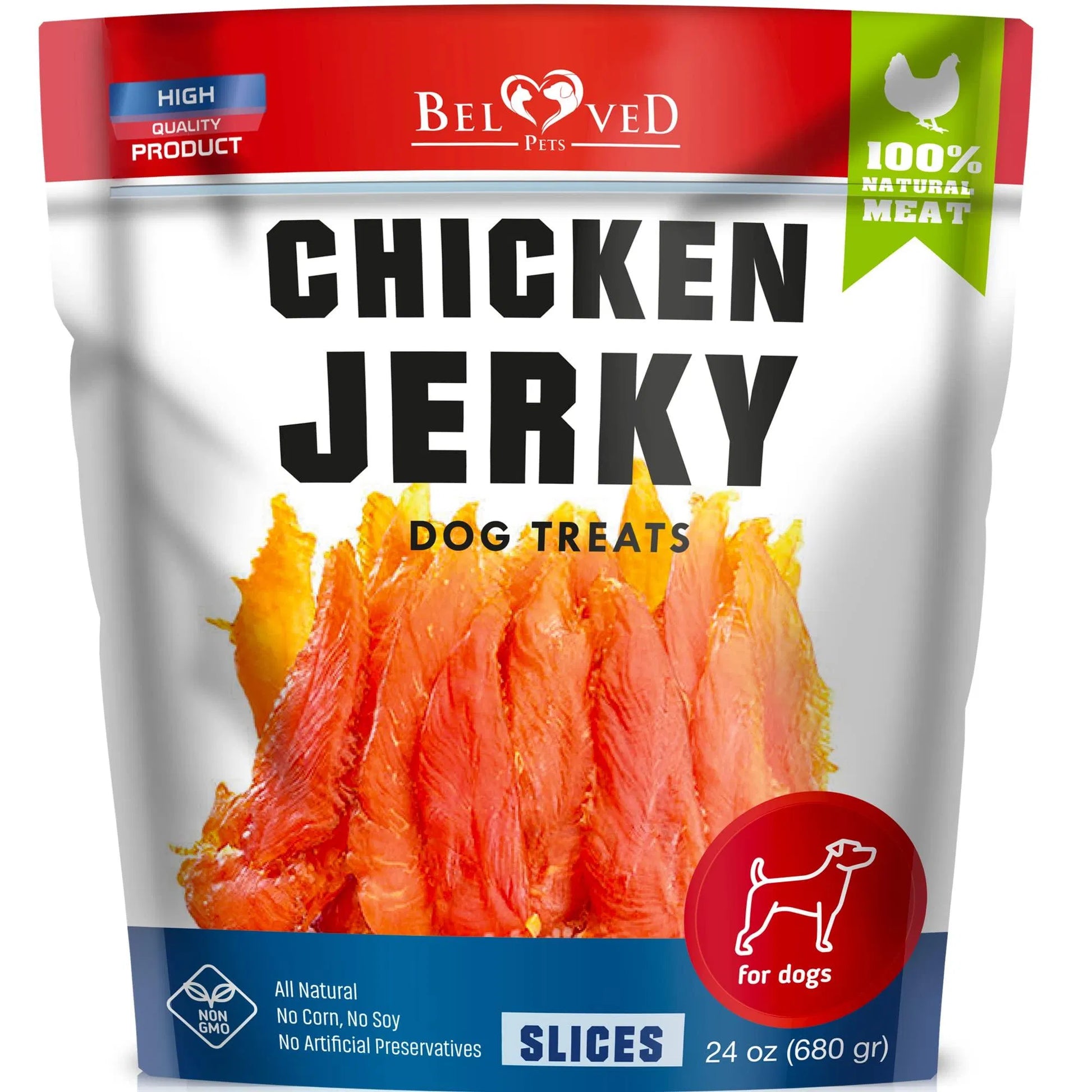 Chicken Jerky Dog Treats 1.5Lb Grain Free Organic High Protein - pawvon