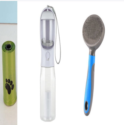 3-in-1 Pet Water Bottle — leak-proof, with food feeder & poop dispenser. Perfect for walks & travel! - pawvon