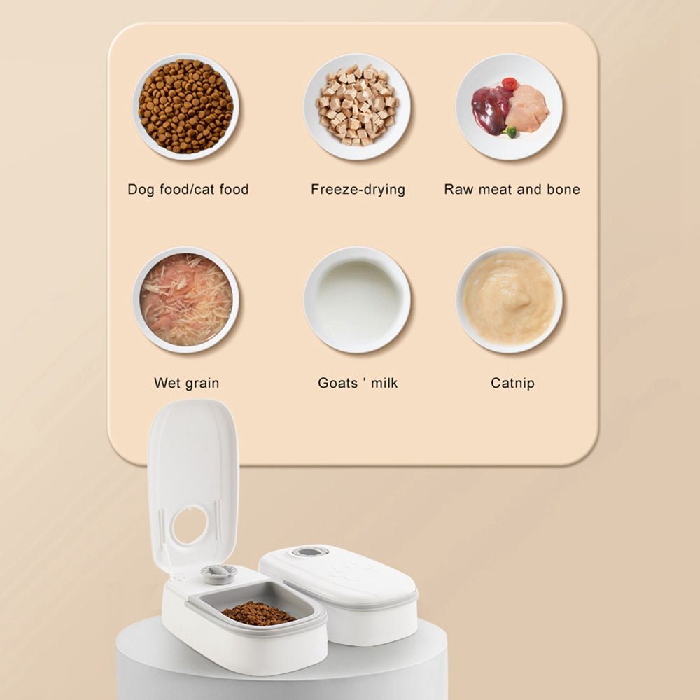 Smart Automatic Pet Feeder for Cats & Dogs with Timer and Stainless Steel Bowl - pawvon