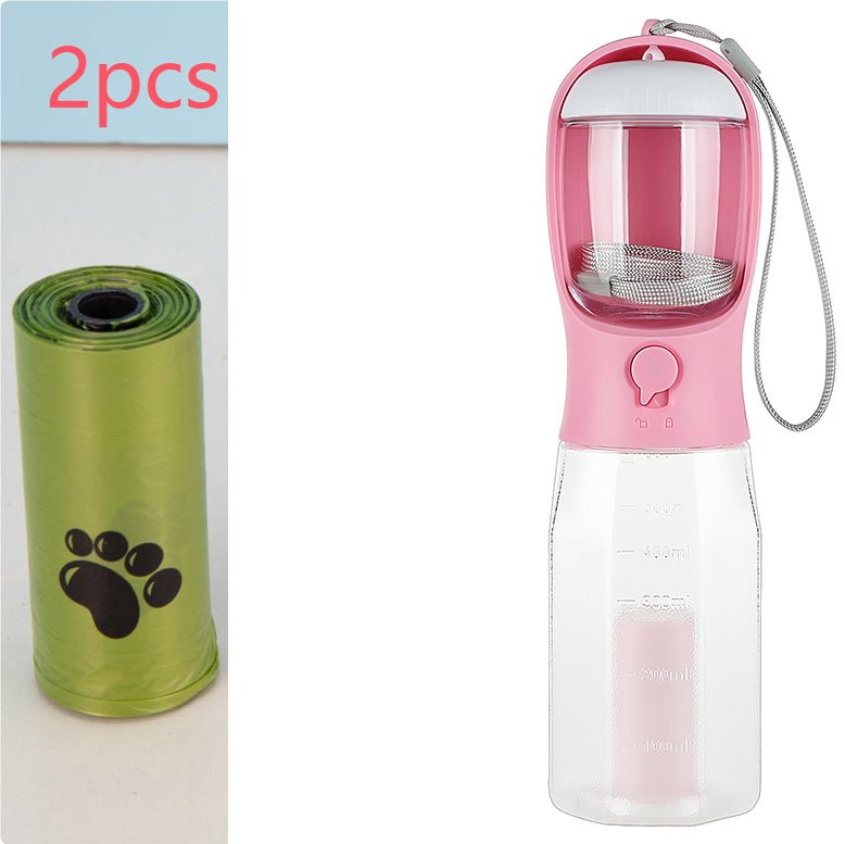 3-in-1 Pet Water Bottle — leak-proof, with food feeder & poop dispenser. Perfect for walks & travel! - pawvon