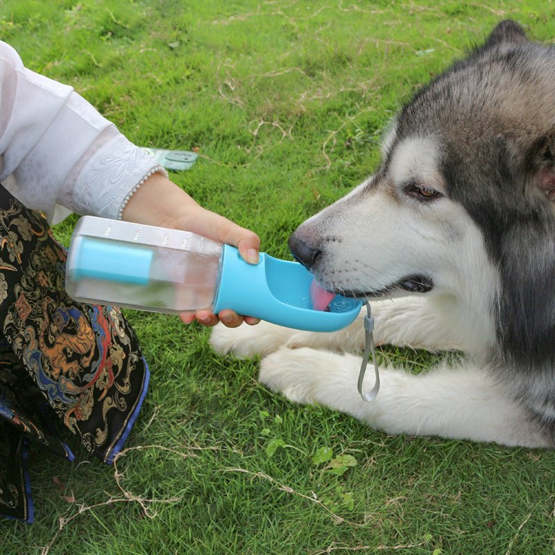 3-in-1 Pet Water Bottle — leak-proof, with food feeder & poop dispenser. Perfect for walks & travel! - pawvon