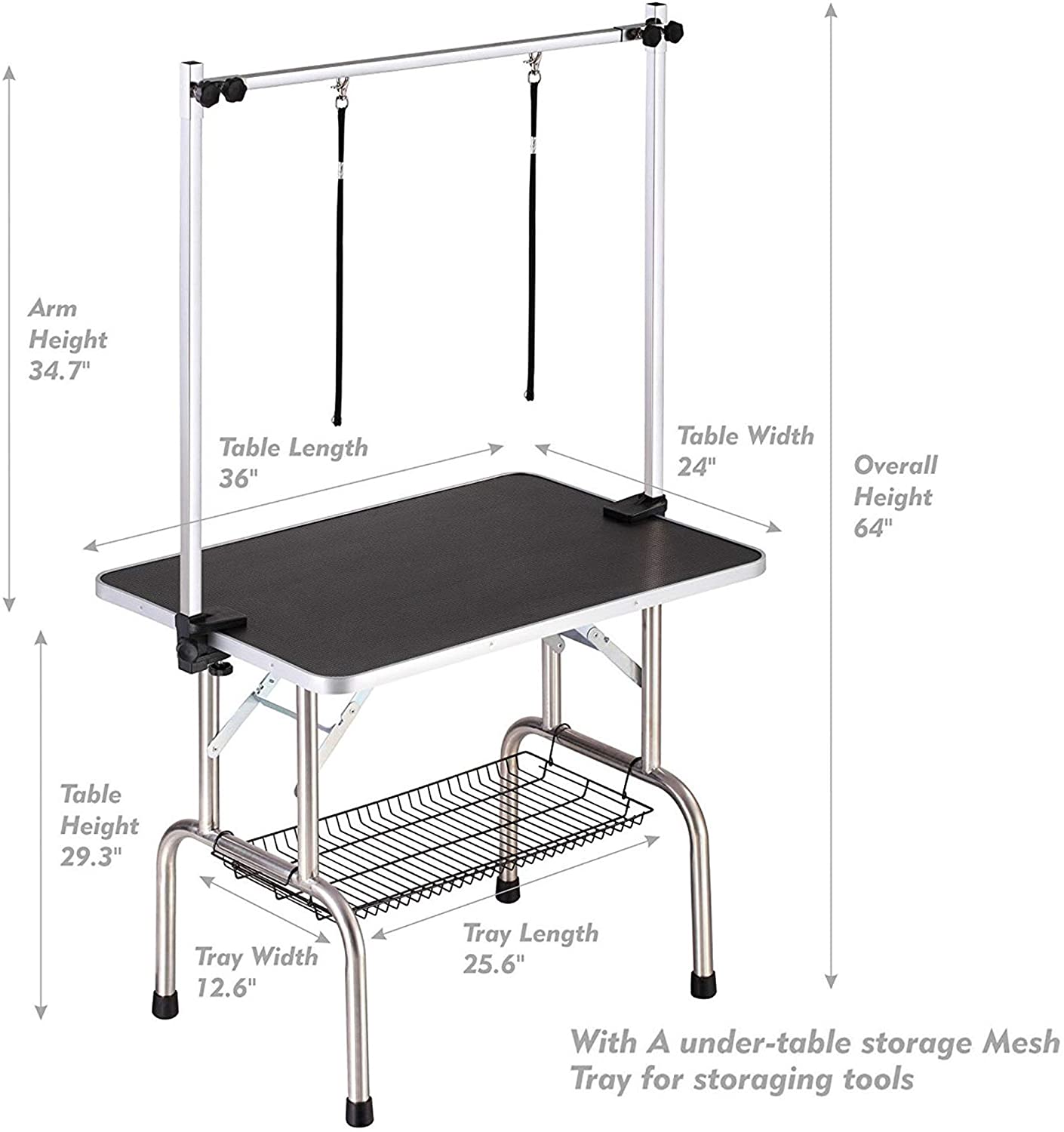 Portable Professional Dog Pet Grooming Table Adjustable Heavy Duty - pawvon