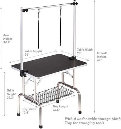Portable Professional Dog Pet Grooming Table Adjustable Heavy Duty - pawvon