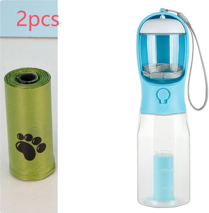 3-in-1 Pet Water Bottle — leak-proof, with food feeder & poop dispenser. Perfect for walks & travel! - pawvon