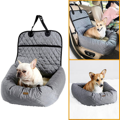 2-in-1 Dog Car Seat Pad & Foldable Travel Bed - pawvon