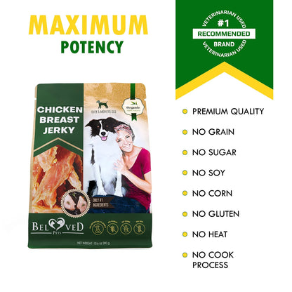 Chicken Jerky Dog Treats – Grain-Free High Protein Chews (300g) - pawvon