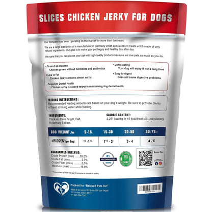 Chicken Jerky Dog Treats 1.5Lb Grain Free Organic High Protein - pawvon