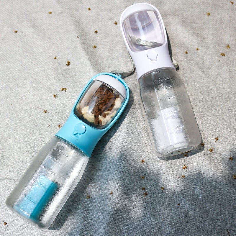 3-in-1 Pet Water Bottle — leak-proof, with food feeder & poop dispenser. Perfect for walks & travel! - pawvon