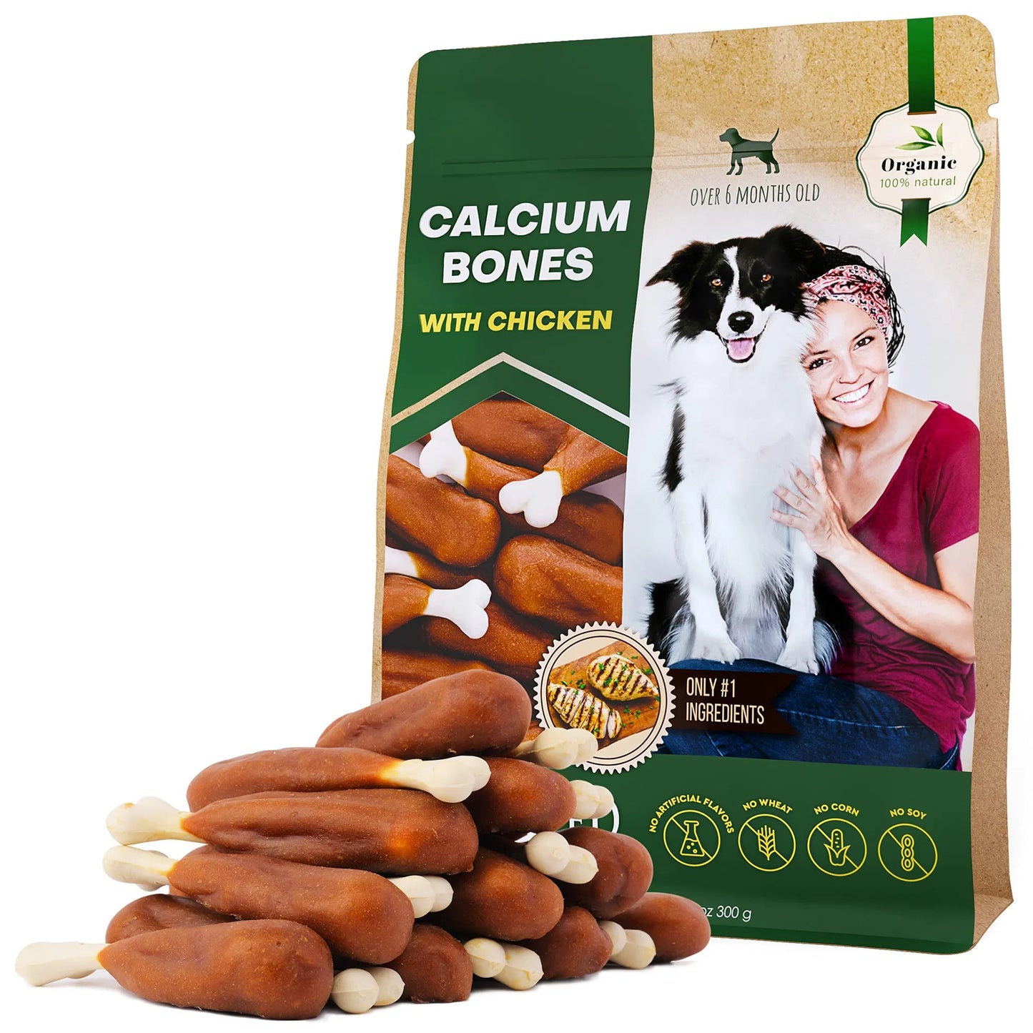 Chicken Wrapped Calcium Bones for Dogs – Grain-Free Chew Treats - pawvon