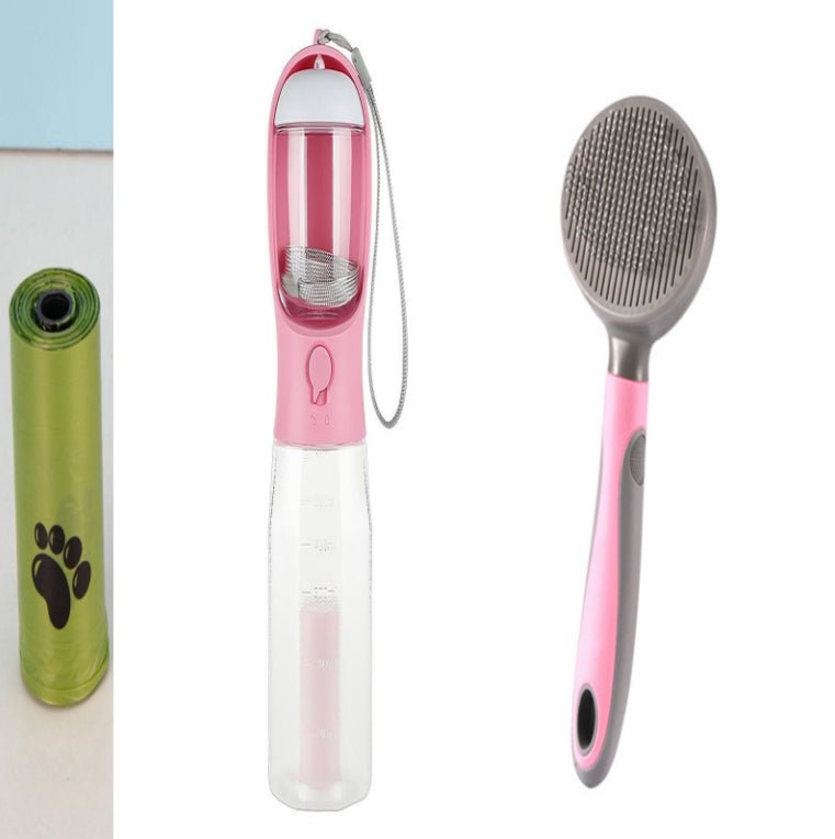 3-in-1 Pet Water Bottle — leak-proof, with food feeder & poop dispenser. Perfect for walks & travel! - pawvon