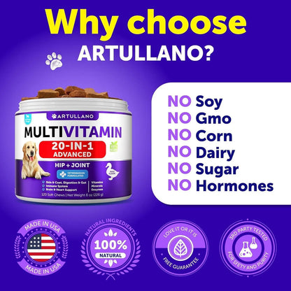 Dog Multivitamin Chews – Joint, Skin, Gut & Immunity Support | 120 Chews - pawvon