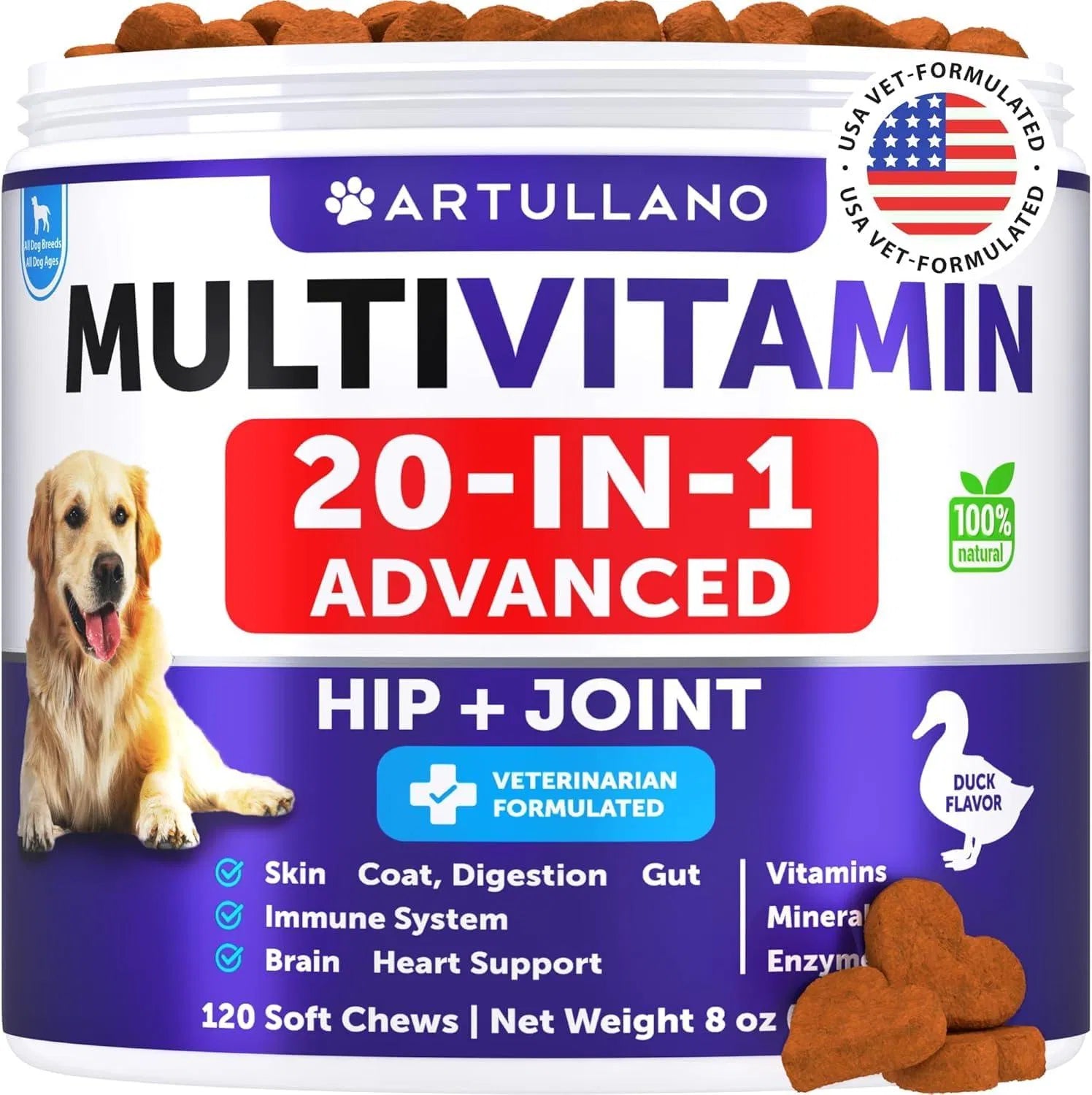 Dog Multivitamin Chews – Joint, Skin, Gut & Immunity Support | 120 Chews - pawvon
