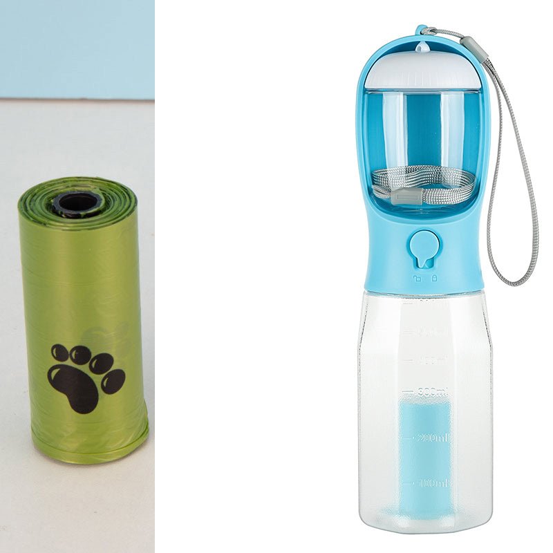 3-in-1 Pet Water Bottle — leak-proof, with food feeder & poop dispenser. Perfect for walks & travel! - pawvon
