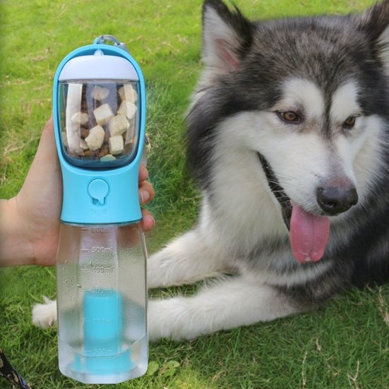 3-in-1 Pet Water Bottle — leak-proof, with food feeder & poop dispenser. Perfect for walks & travel! - pawvon