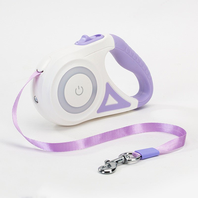 Retractable Dog Leash with Collar & LED Light - pawvon